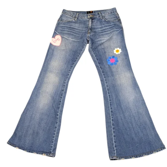 Energie X-Perience Y2K Custom Bell Bottom sz 31 Psychedelic Festival Flare J1737 - Picture 3 of 10